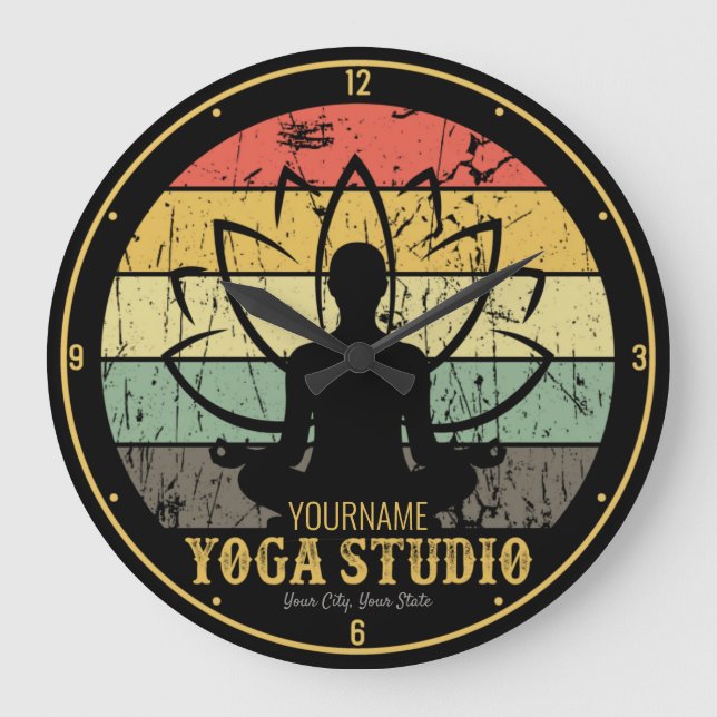 Relógio Grande Instrutor de Malhação do Yoga Studio Personalizado (Frente)