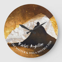 Relógio Grande Instrutor de Meditação de Yoga Dourada Preta Reiki