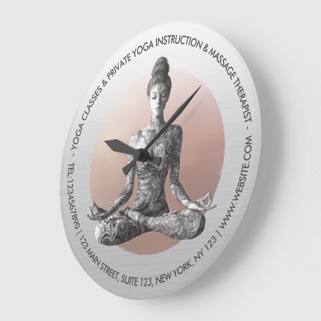 Relógio Grande Instrutor de Meditação Yoga Reiki Master Lotus Pos (Ângulo)