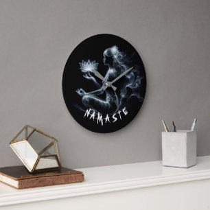 Relógio Grande Ioga Instrutor Lotus Meditação Pose Brilhante