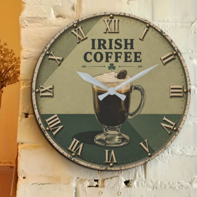 Relógio Grande Irish Coffee Celtic Pub Decor  (Criador carregado)