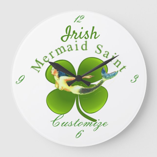 Relógio Grande Irish Mermaid Saint Thunder_Cove (Frente)