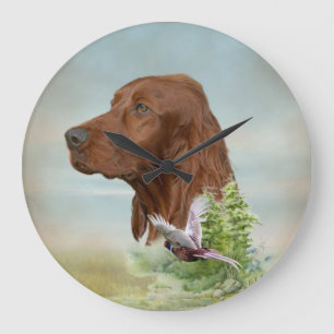 Relógio Grande Irish Setter caçando