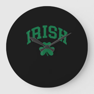 Relógio Grande Irish Shamrock Dia de São Patrício Ireland Prid Ir