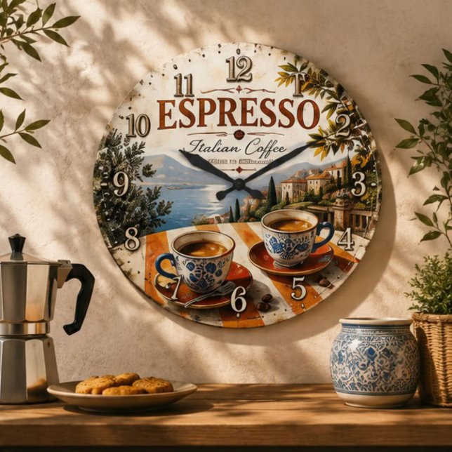 Relógio Grande Italian Espresso Coffee (Criador carregado)