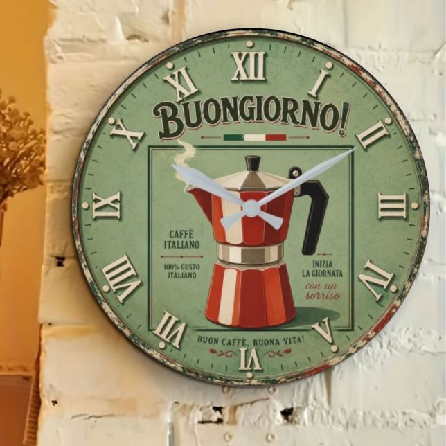 Relógio Grande Italian Moka Pot Coffee Kitchen Decor (Criador carregado)