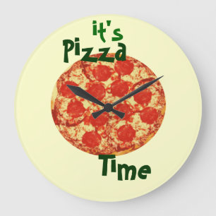 Relógio Grande It's Pizza Time Clock