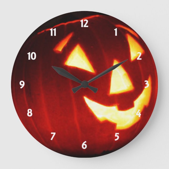 Relógio Grande Jack o' Lantern Wall Clock (Frente)