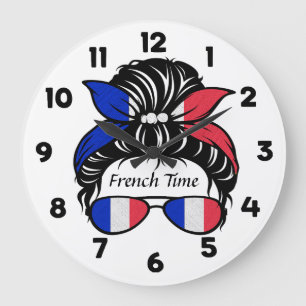 Relógio Grande J'Adore France, Hora da França, Messy Bun