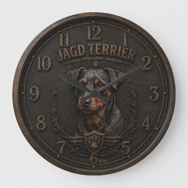 Relógio Grande Jagdterrier, Logotipo de Caça (Frente)