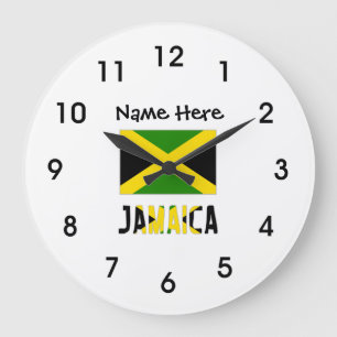 Relógio Grande Jamaica e bandeira jamaicana com seu nome