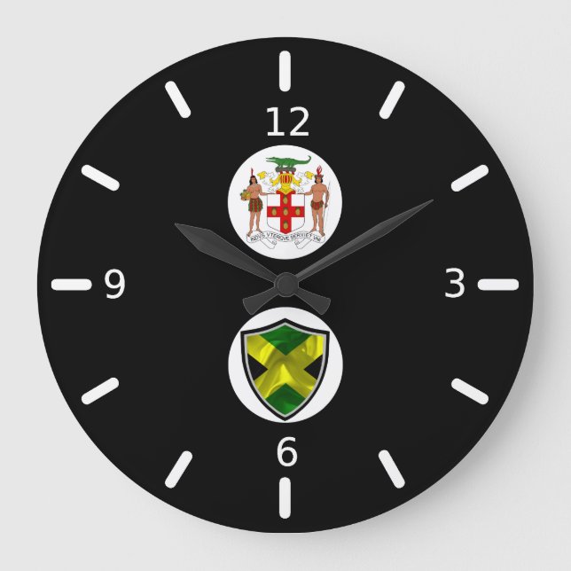 Relógio Grande Jamaican flag-coat arms large clock (Frente)