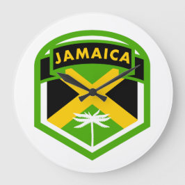 Relógio Grande Jamaican Flag Crest Style