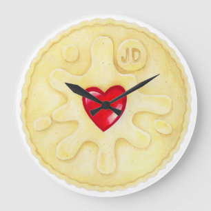 Relógio Grande Jammy Dodger Biscuit Illustration Wall Clock