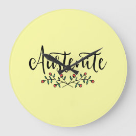 Relógio Grande Jane Austen Yellow Floral Austenite