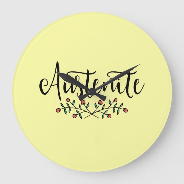 Relógio Grande Jane Austen Yellow Floral Austenite (Frente)