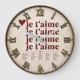 Relógio Grande Je T’aime in Many Languages Romantic