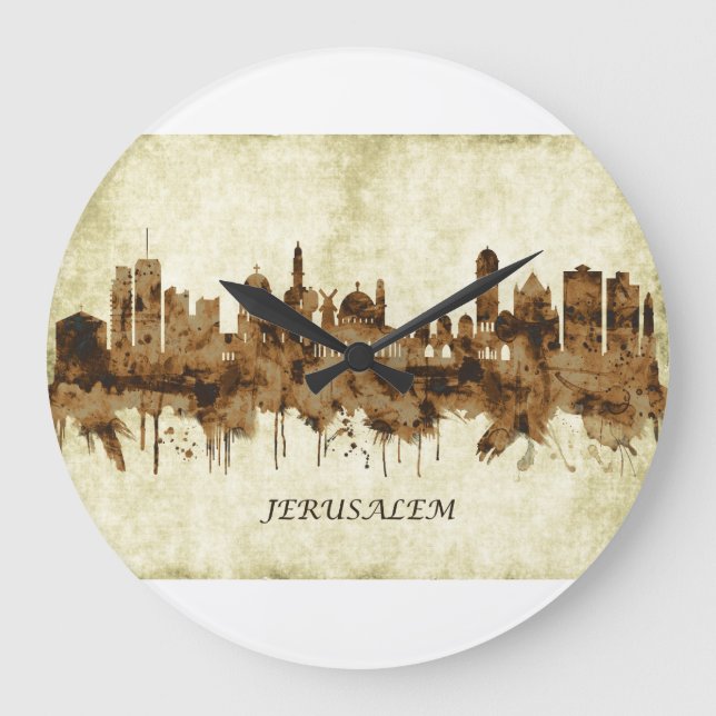 Relógio Grande Jerusalém Israel Cityscape (Frente)