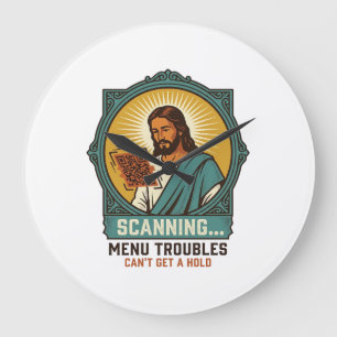 Relógio Grande Jesus Código QR Borroso Não Funciona Menu Humor Té