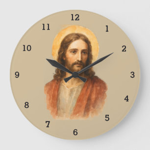 Relógio Grande Jesus Cristo Fé Católica da Ressurreição