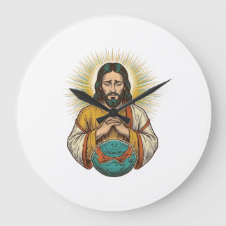 Relógio Grande Jesus desapontado Bola de Exercício Murcha Falha n