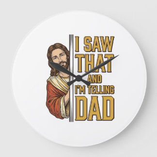 Relógio Grande Jesus engraçado eu vi aquilo e vou contar ao papai