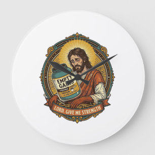Relógio Grande Jesus Exausto Tubo de Proteína Vazio Humor de Acad