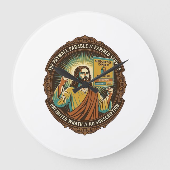 Relógio Grande Jesus Expirou Assinatura de Software Paywall Tech  (Frente)