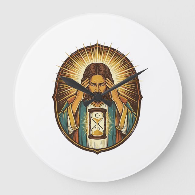 Relógio Grande Jesus Impaciente Carregando Ampulheta Internet Len (Frente)