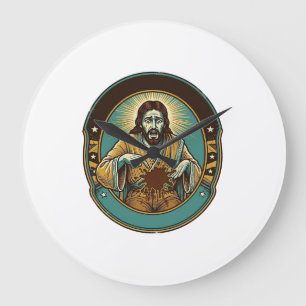 Relógio Grande Jesus Manchou as Calças de Café Antes de Encontrar