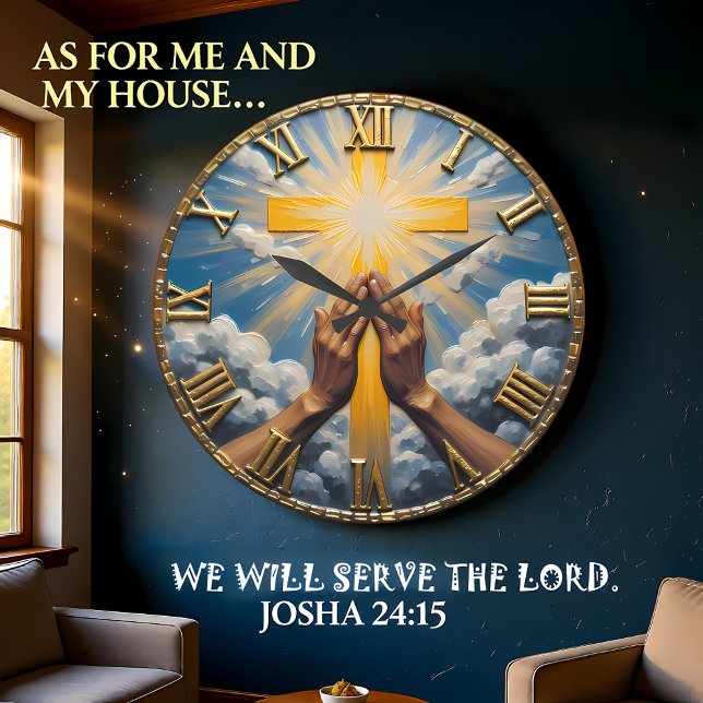 Relógio Grande Jesus Praying Hands Sunburst (Criador carregado)