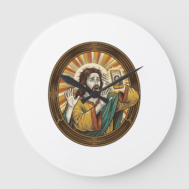 Relógio Grande Jesus Selfie Acidental com Câmera Frontal e Papada (Frente)