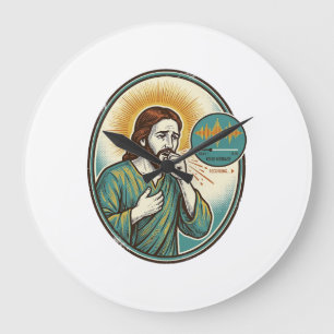 Relógio Grande Jesus Tossindo Nota de Voz Média Mensagem de Áudio