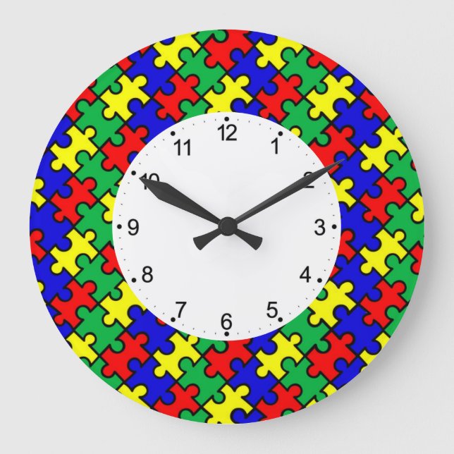 Relógio Grande Jigsaw Puzzle Seamless Pattern-22675 (Frente)