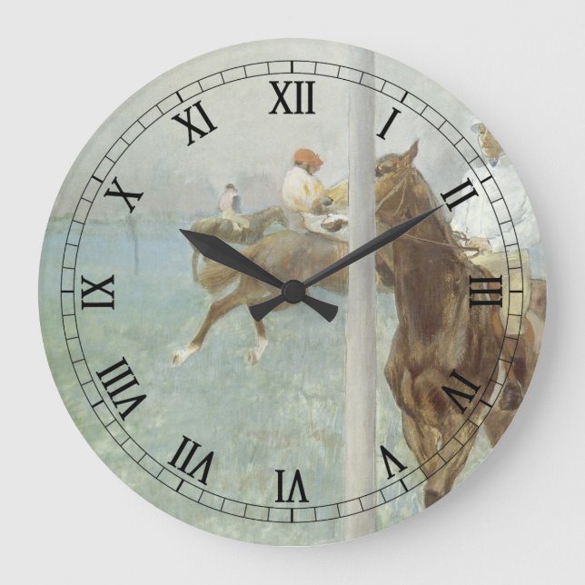 Relógio Grande Jockeys Antes da Corrida por Edgar Degas (Frente)