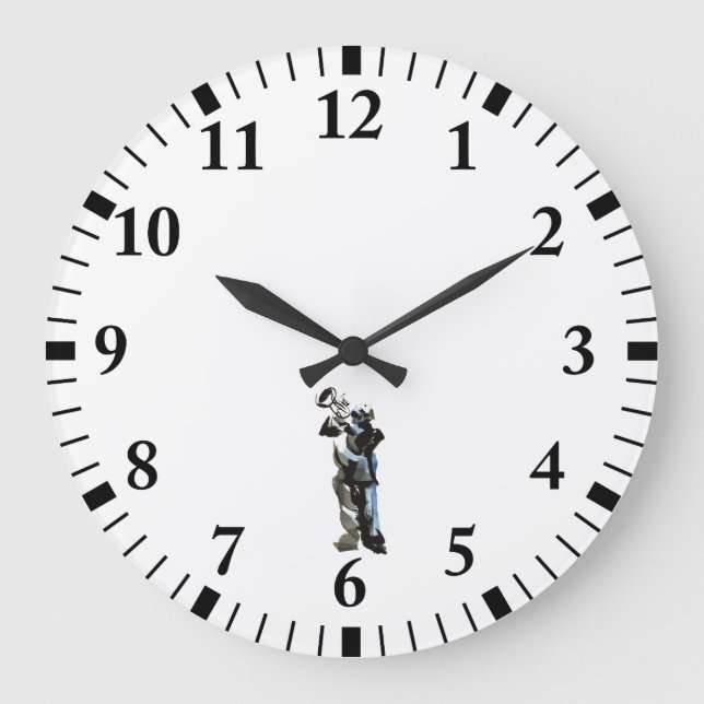 Relógio Grande Jogador de Trompete (Frente)