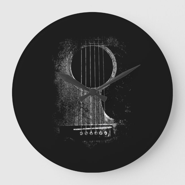 Relógio Grande Jogador de Violão Acústico Seis String Rock & Roll (Frente)