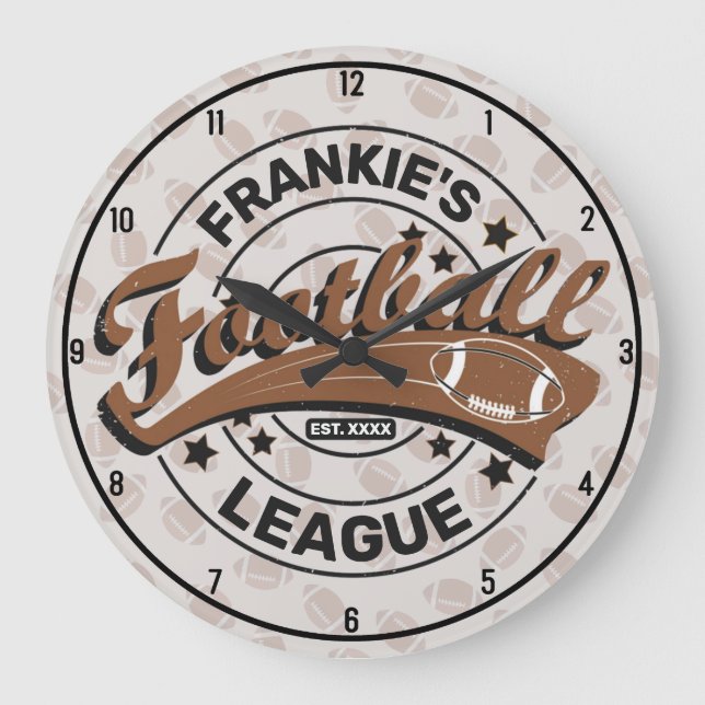 Relógio Grande Jogo Personalizado do Jogador da Liga de Futebol (Frente)