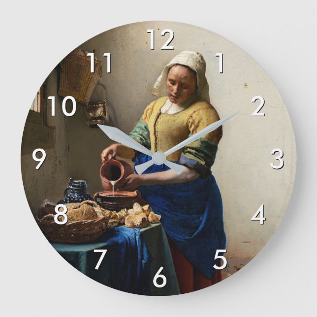 Relógio Grande Johannes Vermeer - A Milkmaid (Frente)