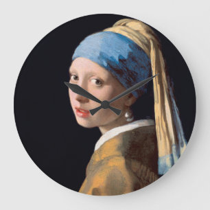 Relógio Grande JOHANNES VERMEER - Menina com um brinco 1665 da
