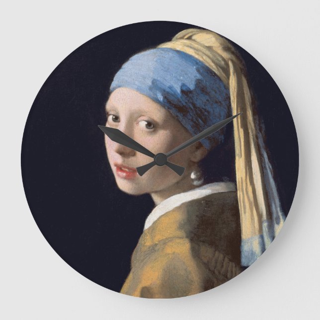 Relógio Grande JOHANNES VERMEER - Menina com um brinco 1665 da (Frente)