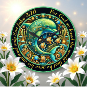 Relógio Grande John 3:16 Ocean Harmony Dolphin