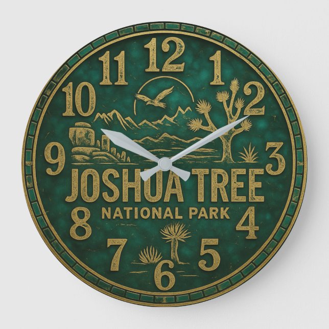Relógio Grande Joshua Tree National Park Desert Landscape Cactus (Frente)