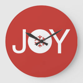 Relógio Grande Joy Natal Red Large Clock