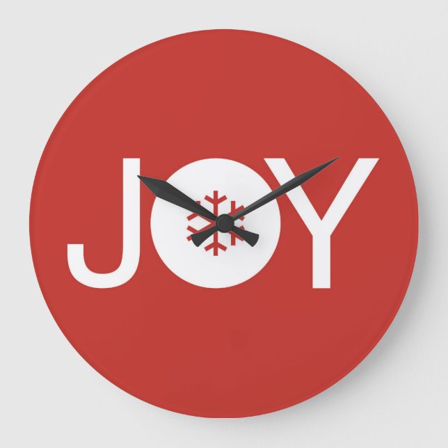 Relógio Grande Joy Natal Red Large Clock (Frente)