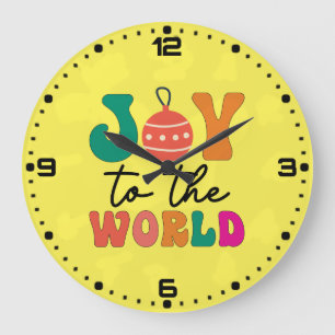 Relógio Grande Joy to The World - Design de Natal-50835