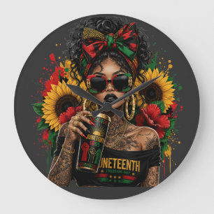 Relógio Grande Juneteenth Mulheres Negras História Afro-Americana