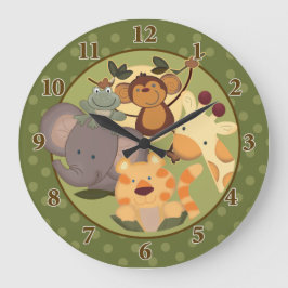 Relógio Grande Jungle Safari Dark Wall Clock
