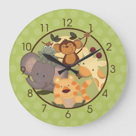 Relógio Grande Jungle Safari Nursery Wall Clock