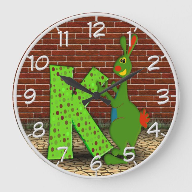 Relógio Grande K é para Kangaroo Wall Clock (Frente)
